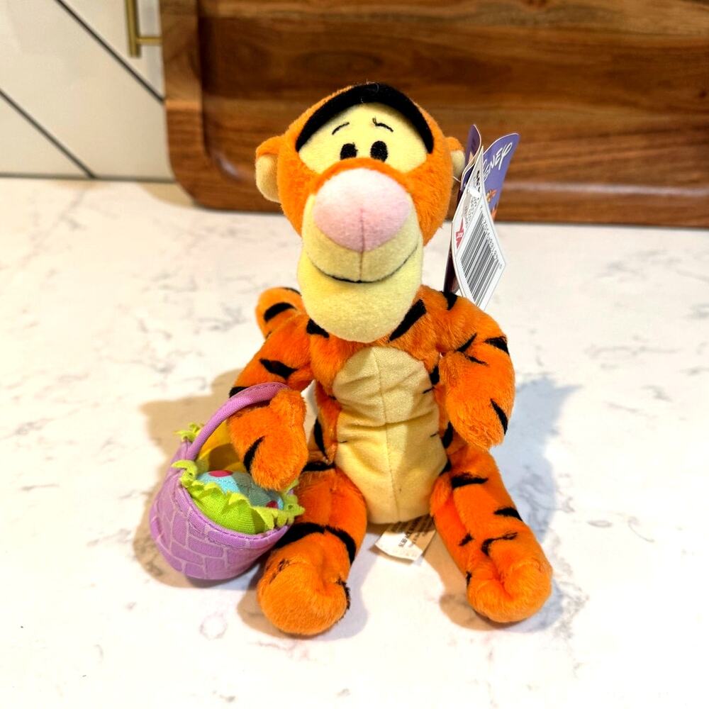 vintage 2002 Fisher-Price / Mattel Disney Easter Tigger plush Spring decor gift